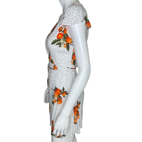 Forever 21 orange print polka dot rayon dress womens size S - Picture 5 of 6